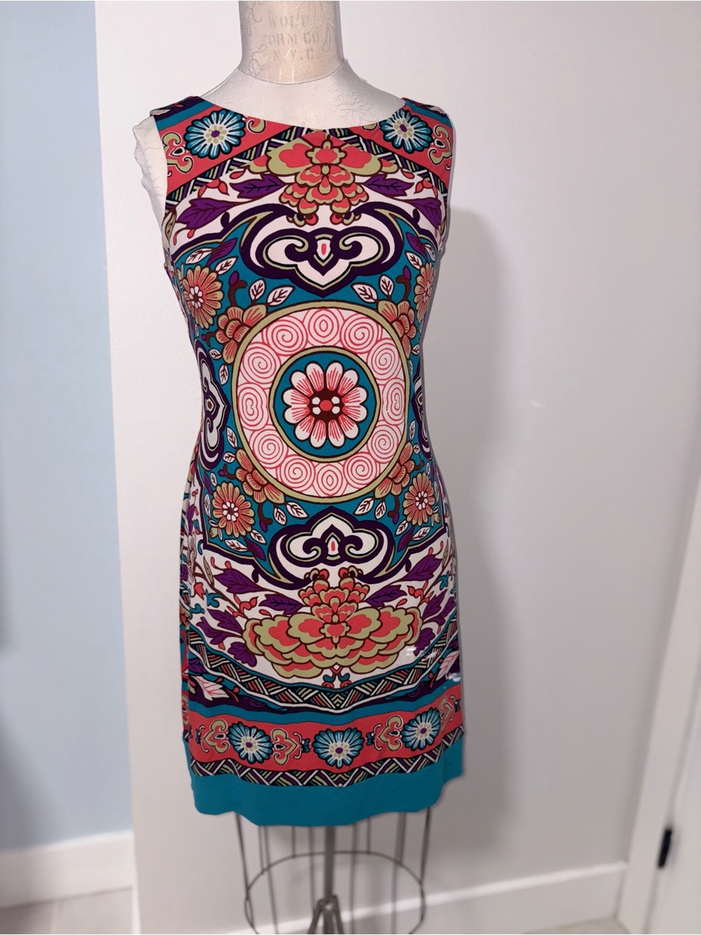 Nicole Teal Multi-Colored Dress
